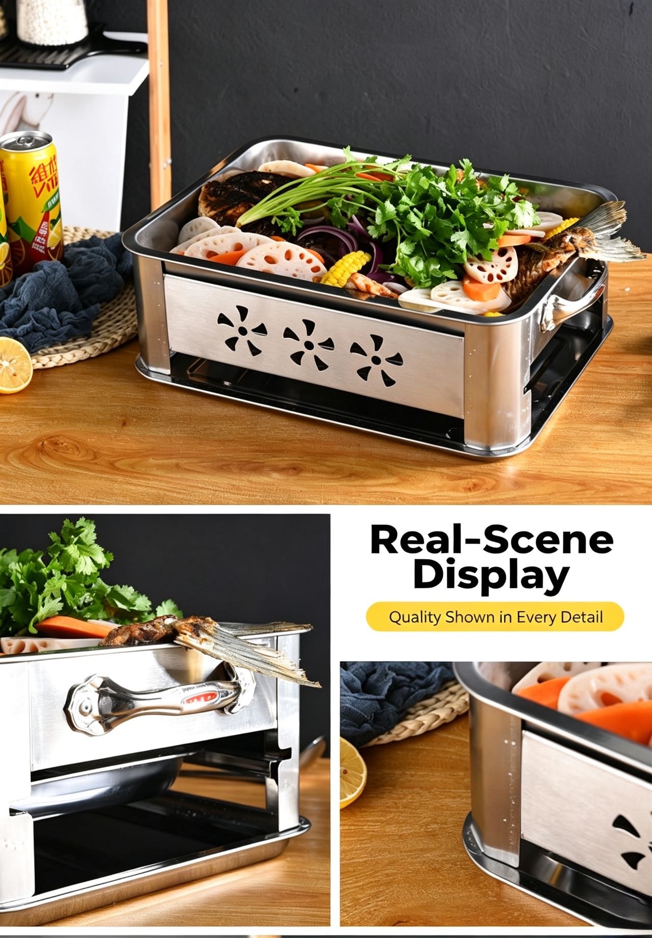 Durable welded seams on fish stove