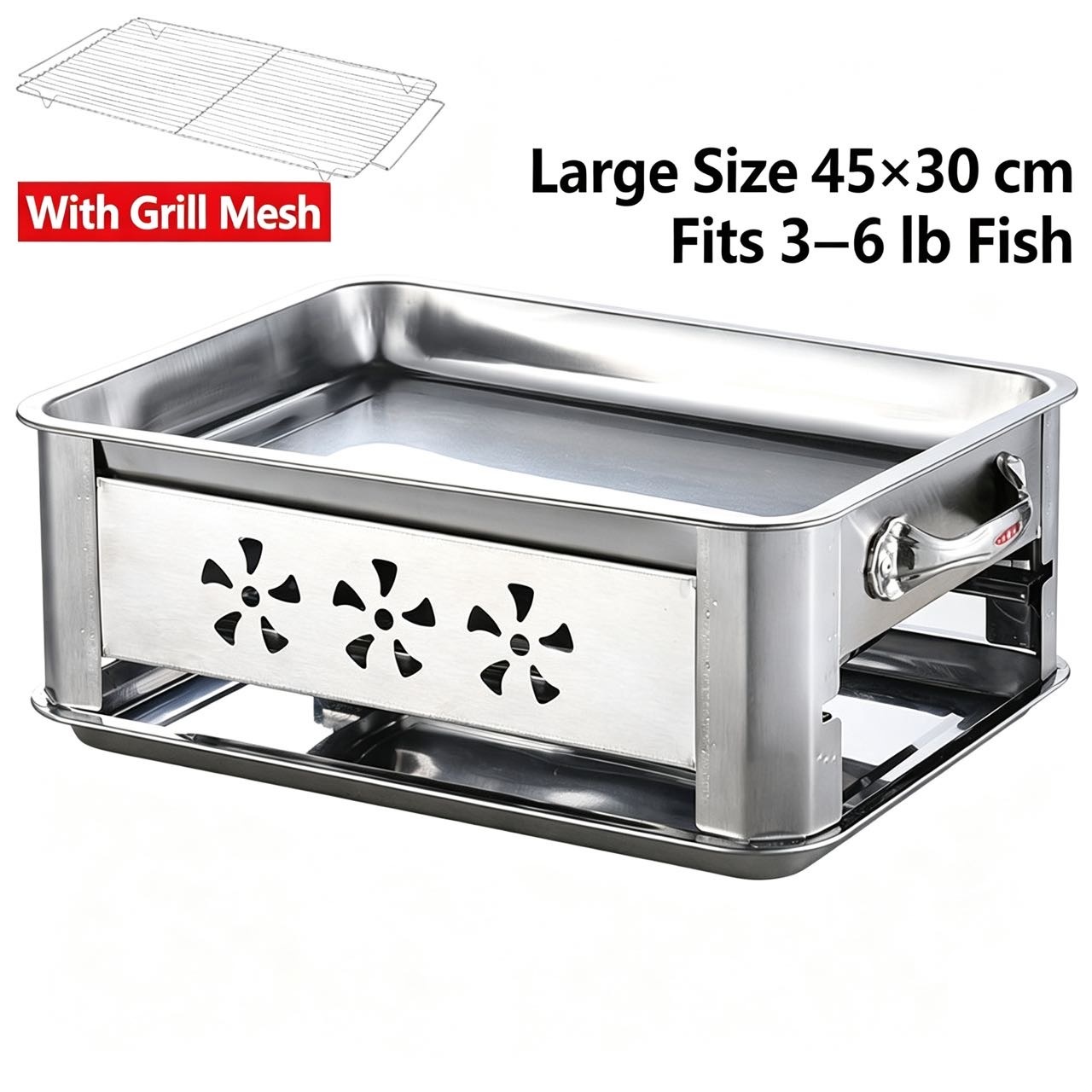 Large outdoor camping charcoal fish stove