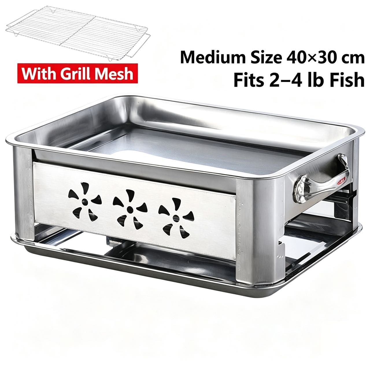 Medium charcoal fish grill for backyard party