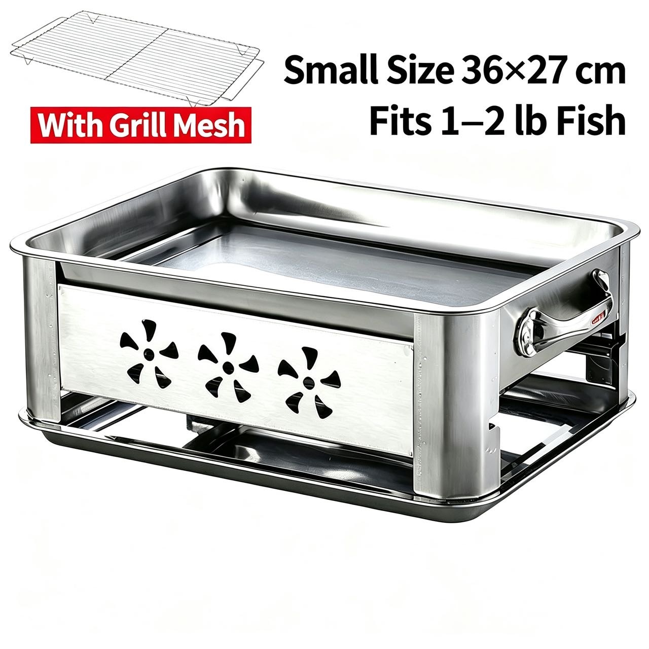 Small size multi functional charcoal fish grill for home use