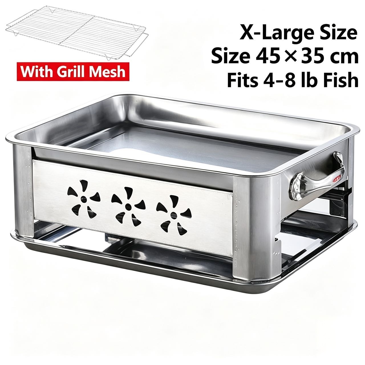 Extra large charcoal fish grill for big gatherings